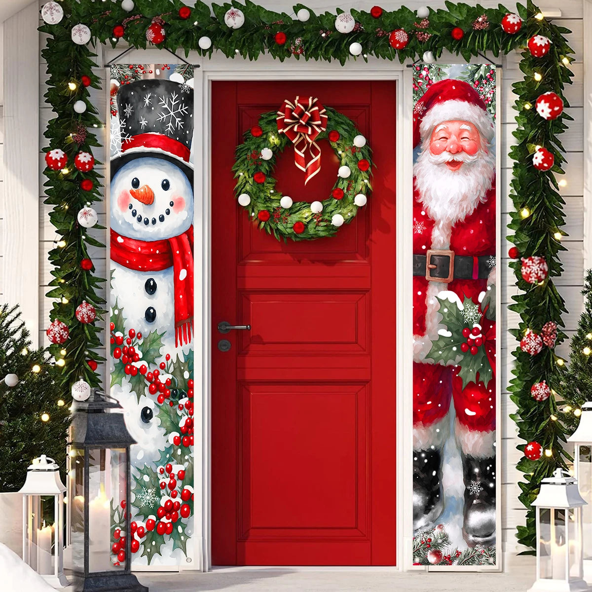 Merry Christmas 2025 Festive Door Banner