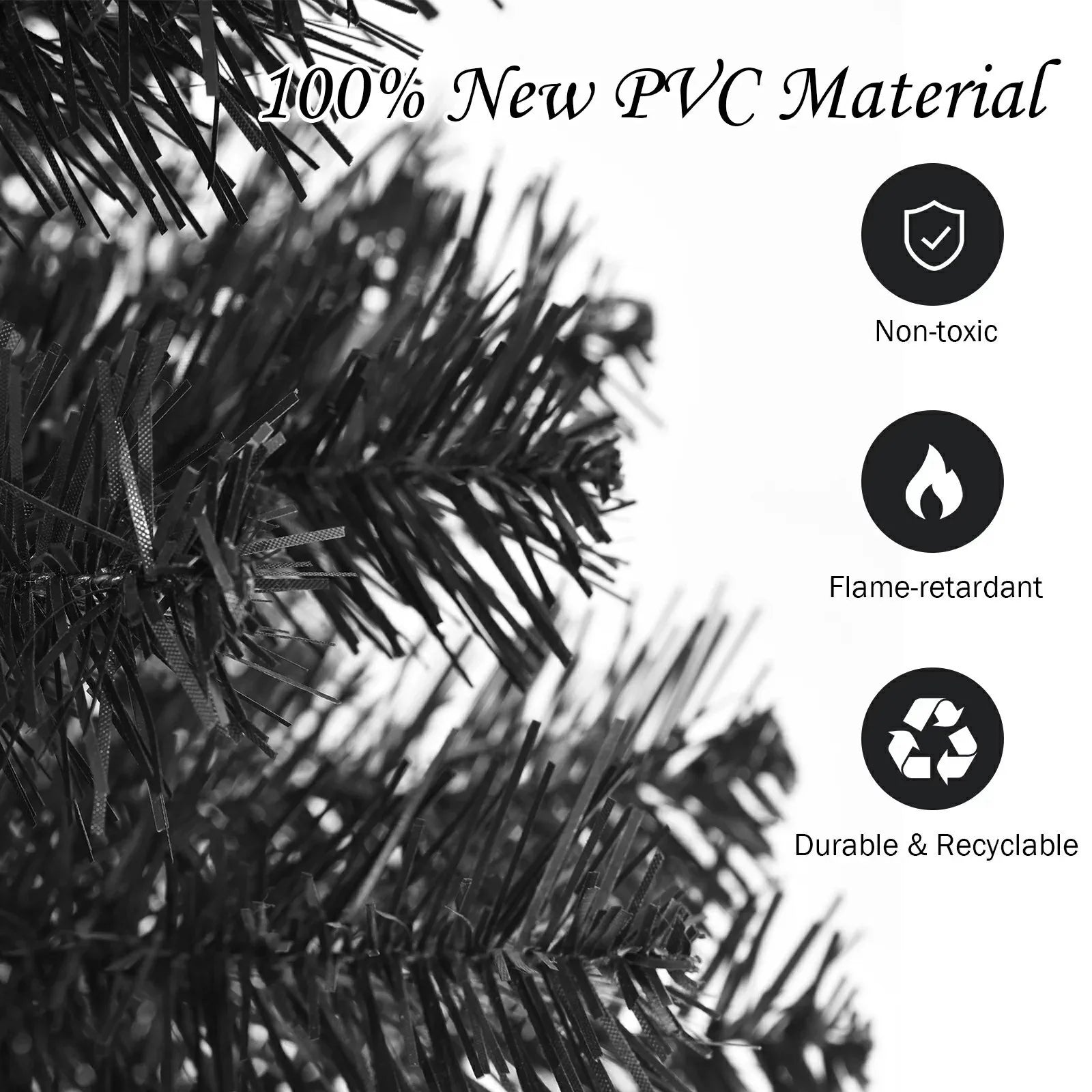 3 Ft Black Artificial Holiday Decoration Tree