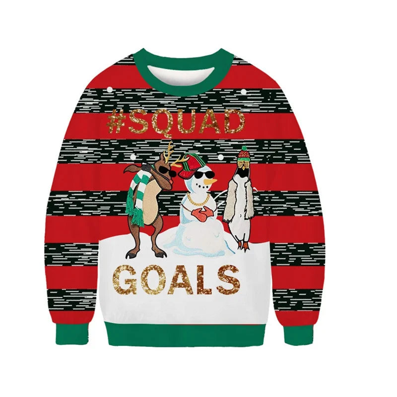 Men’s 3D Printed Reindeer Christmas Hoodie