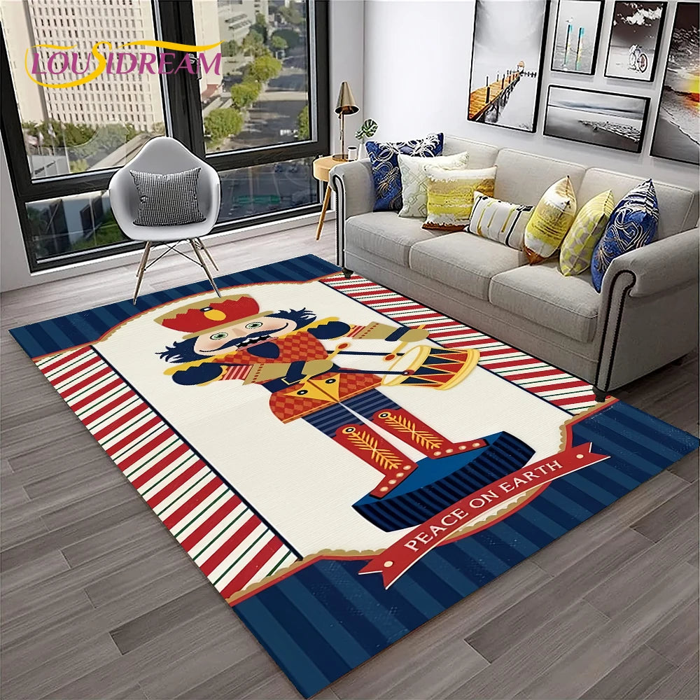 Nutcracker Christmas Cartoon Floor Rug