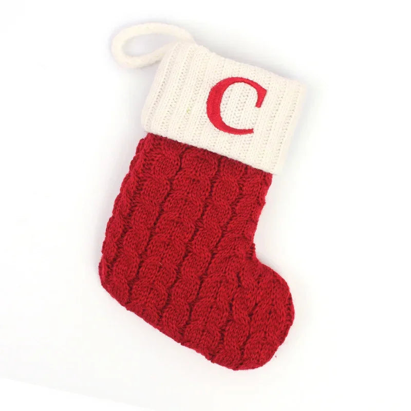 Personalized Knitted Christmas Stocking Decoration