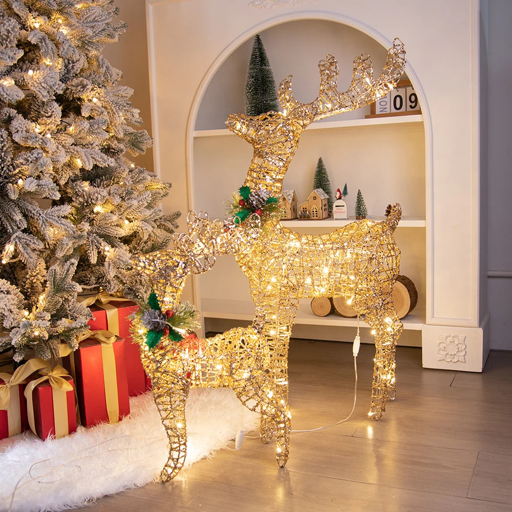 Golden Iron Reindeer Christmas Ornament