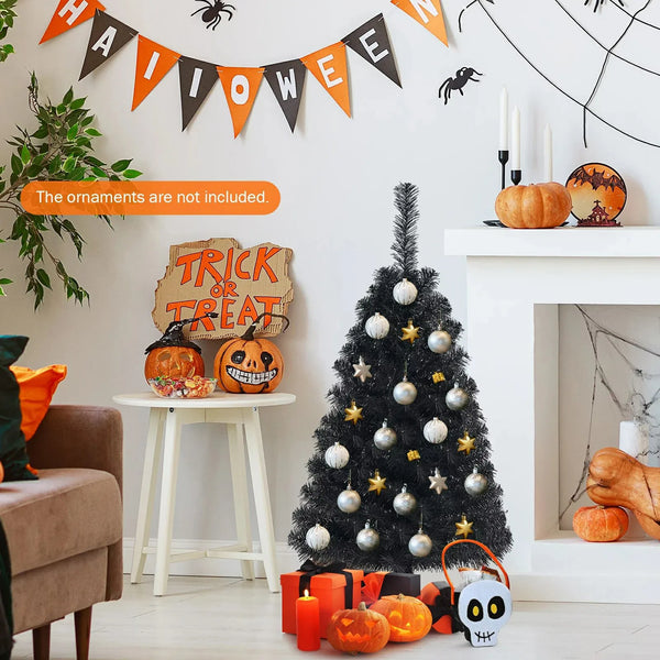 3 Ft Black Artificial Holiday Decoration Tree