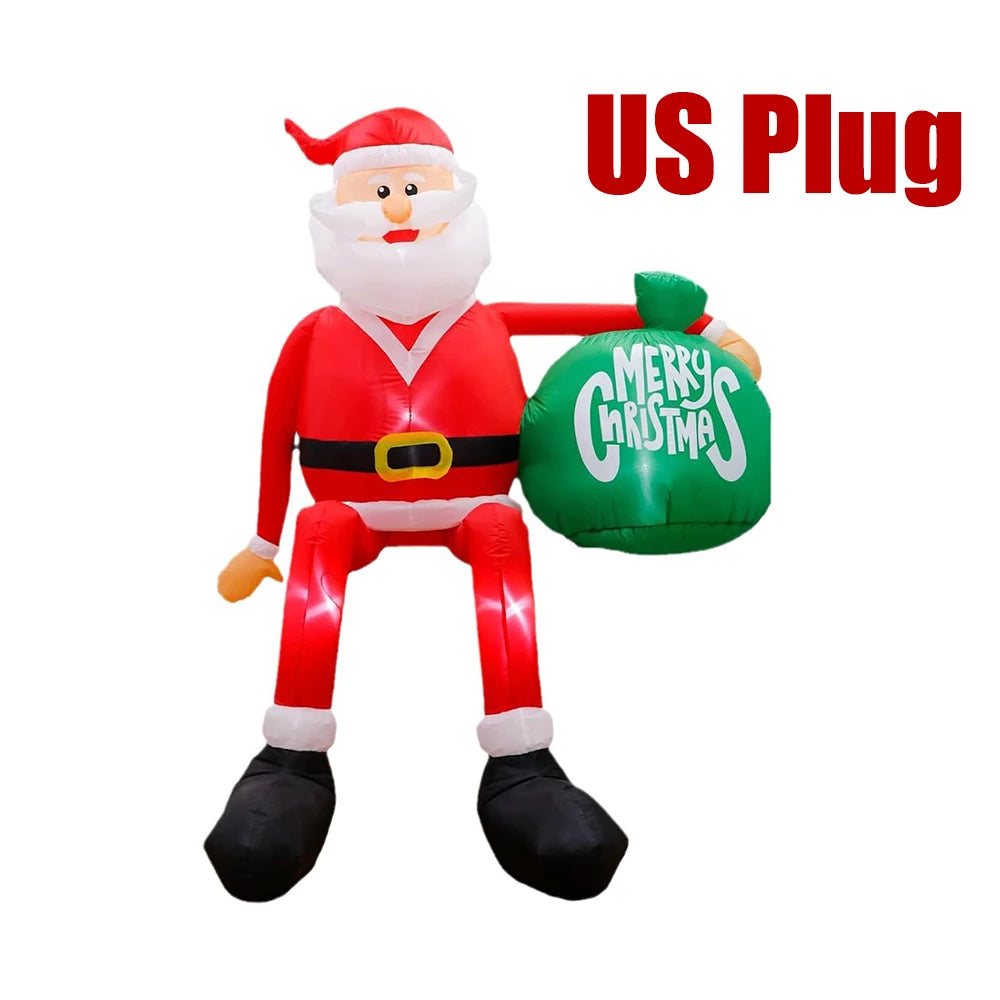 8FT Inflatable Santa with LED Present Bag