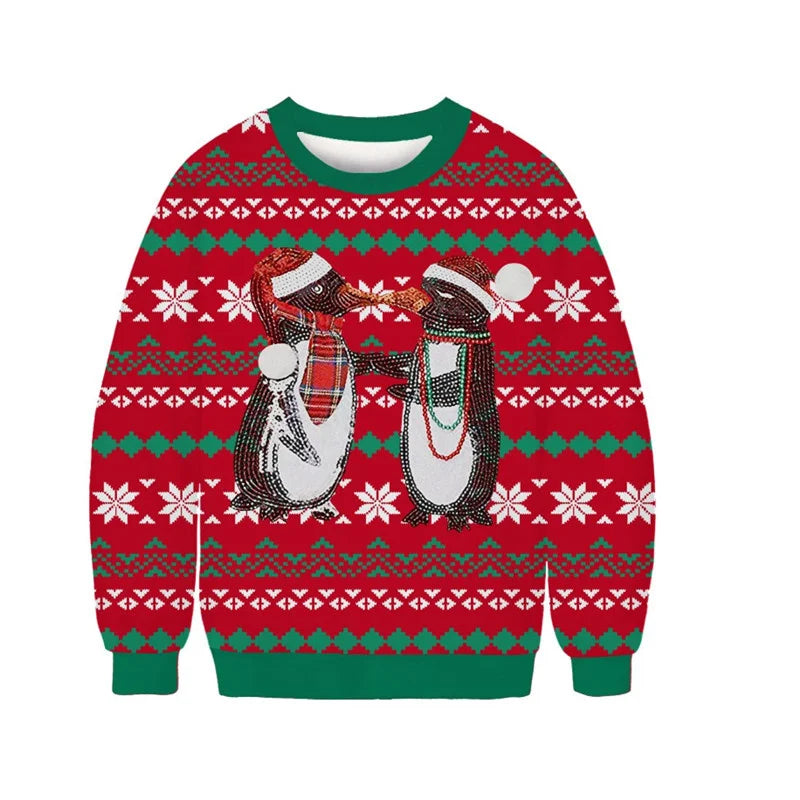 Men’s 3D Printed Reindeer Christmas Hoodie