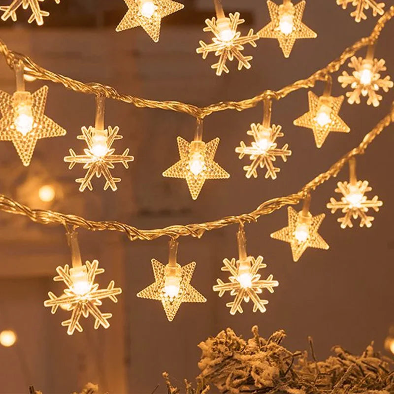 Snowflake LED Christmas Tree String Lights