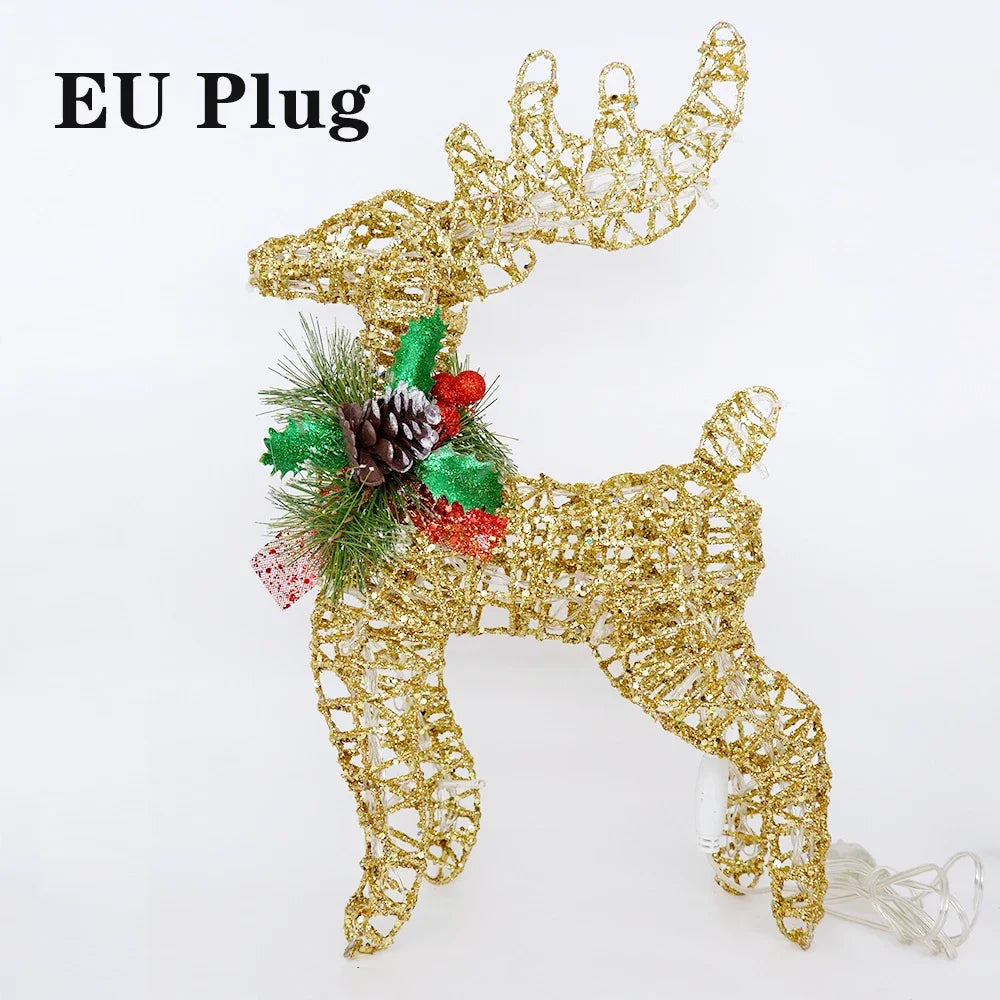 Golden Iron Reindeer Christmas Ornament