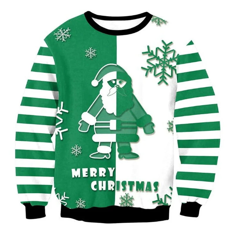 Men’s 3D Printed Reindeer Christmas Sweatshirt