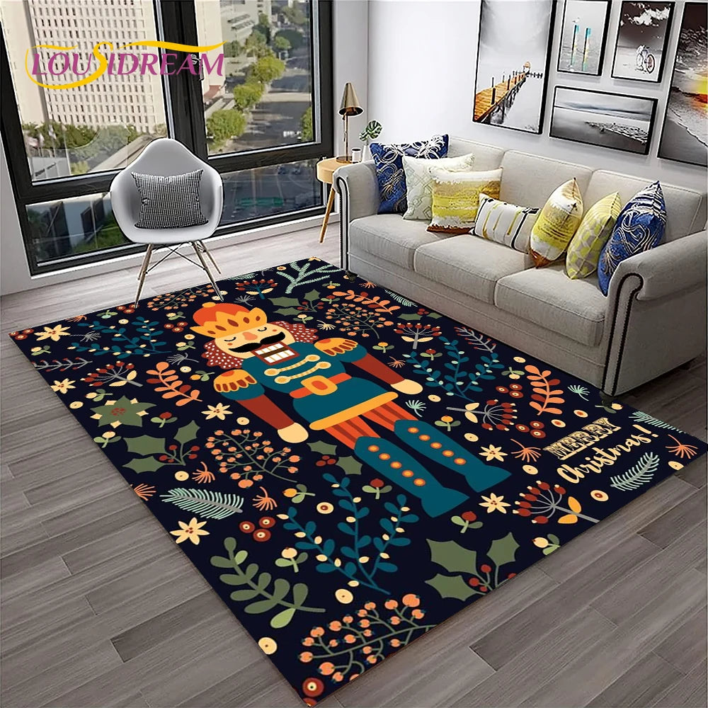 Nutcracker Christmas Cartoon Floor Rug