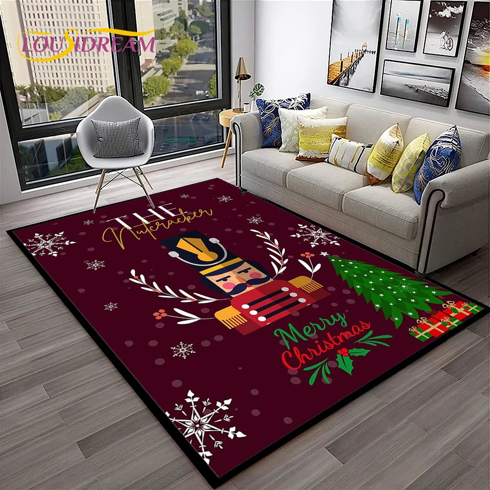 Nutcracker Christmas Cartoon Floor Rug