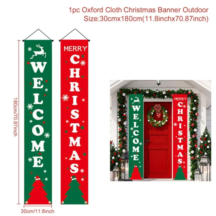 Merry Christmas 2025 Festive Door Banner