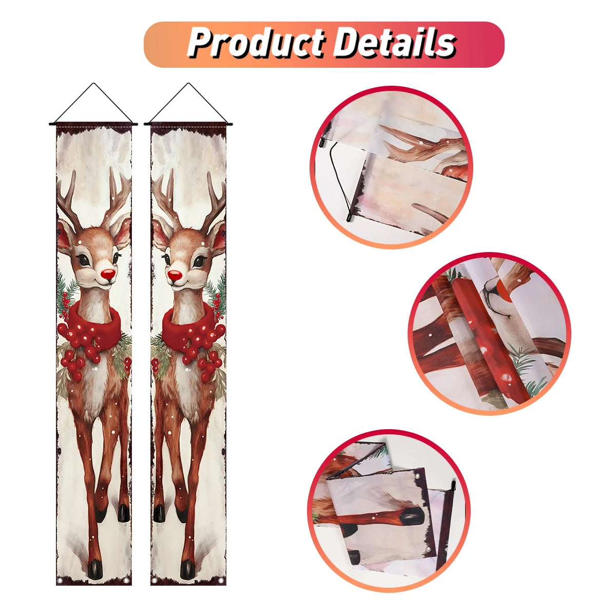 Merry Christmas 2025 Festive Door Banner