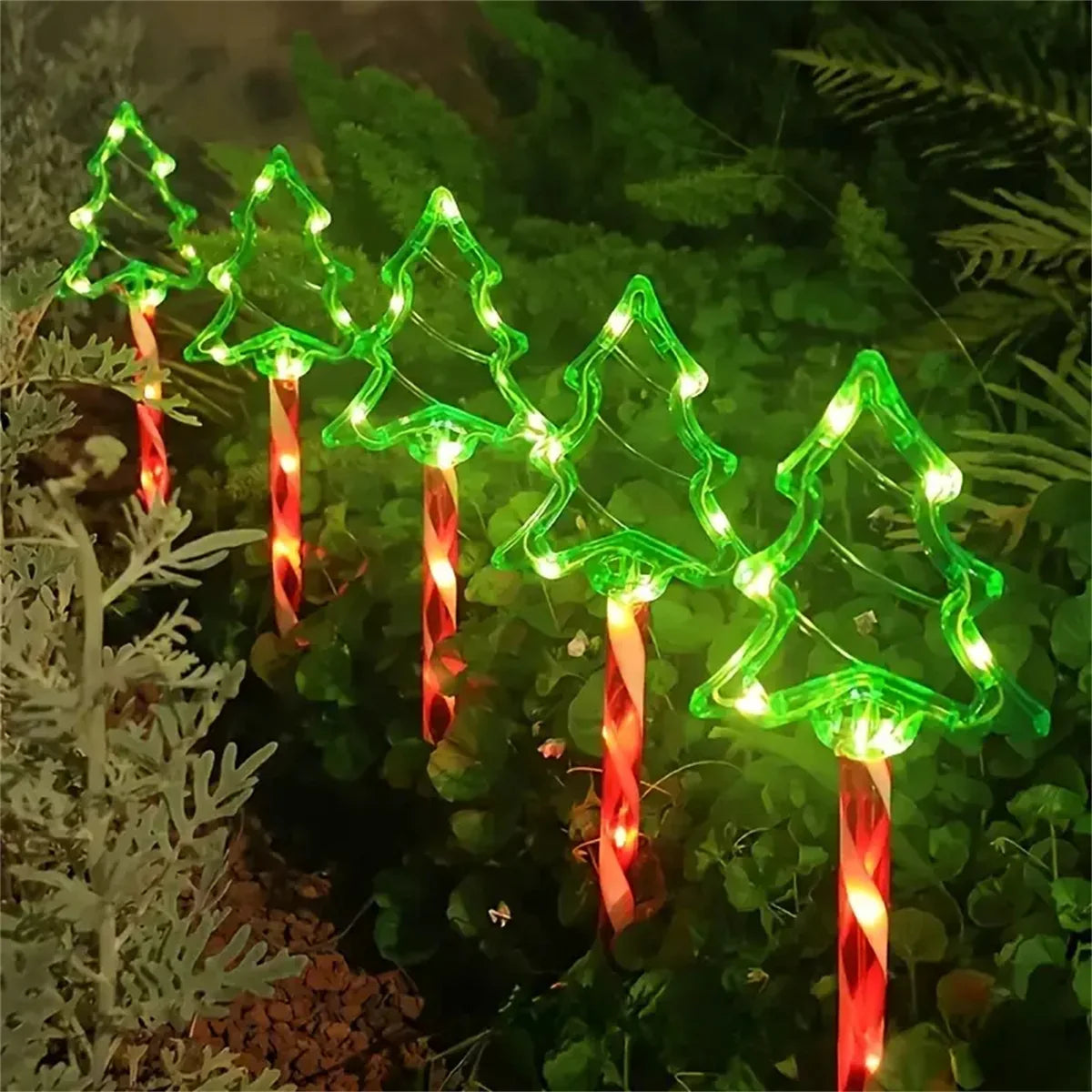 5PC Solar Candy Christmas Tree Lights
