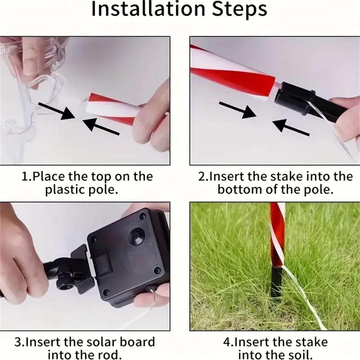 5PC Solar Candy Christmas Tree Lights