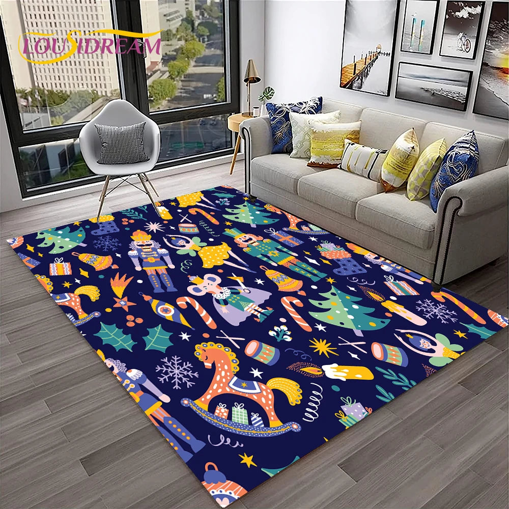 Nutcracker Christmas Cartoon Floor Rug