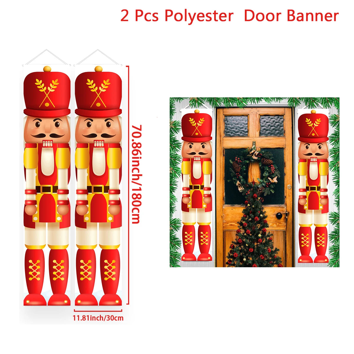 Merry Christmas 2025 Festive Door Banner