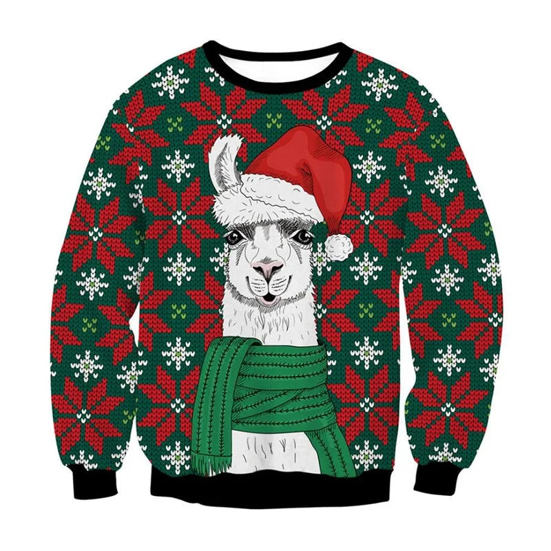 Men’s 3D Printed Reindeer Christmas Sweatshirt