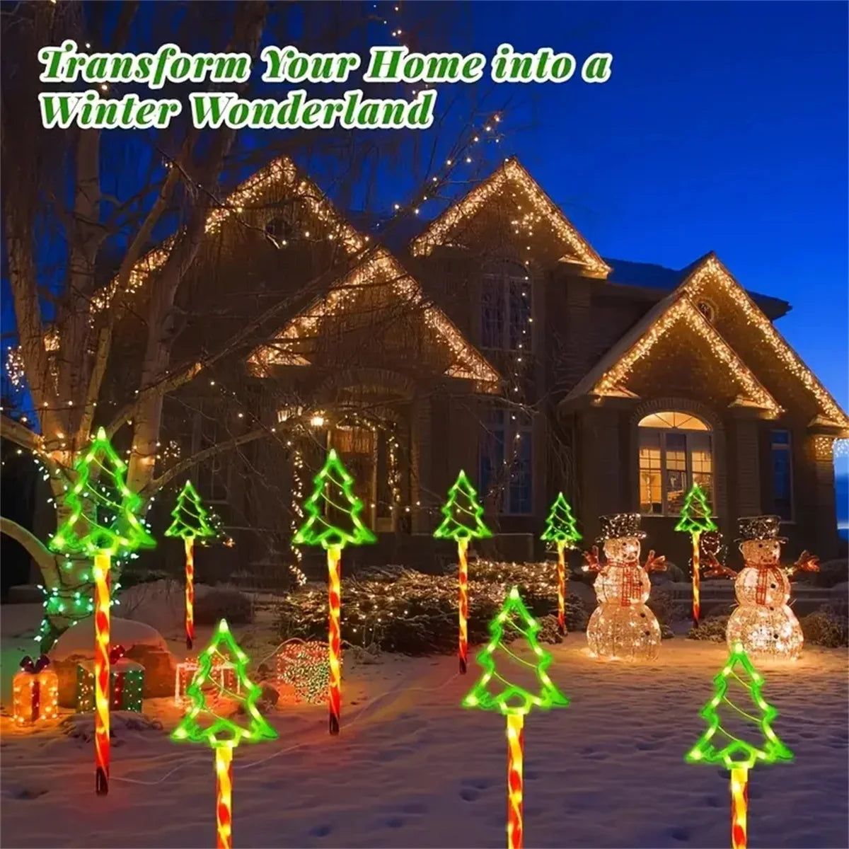 5PC Solar Candy Christmas Tree Lights