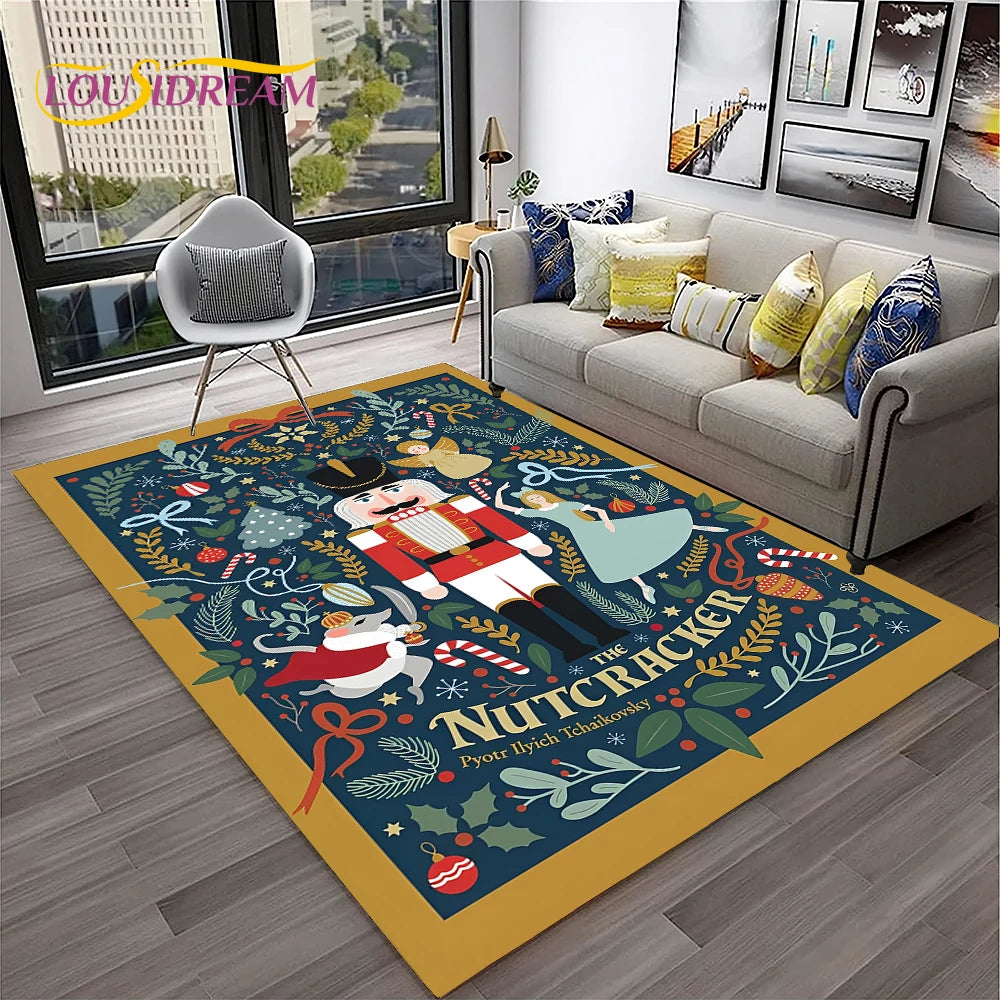 Nutcracker Christmas Cartoon Floor Rug