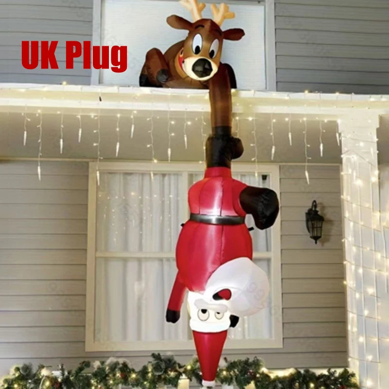 8FT Inflatable Santa with LED Present Bag