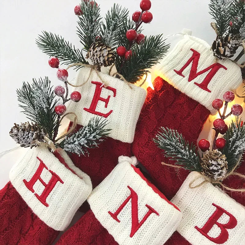 Personalized Knitted Christmas Stocking Decoration