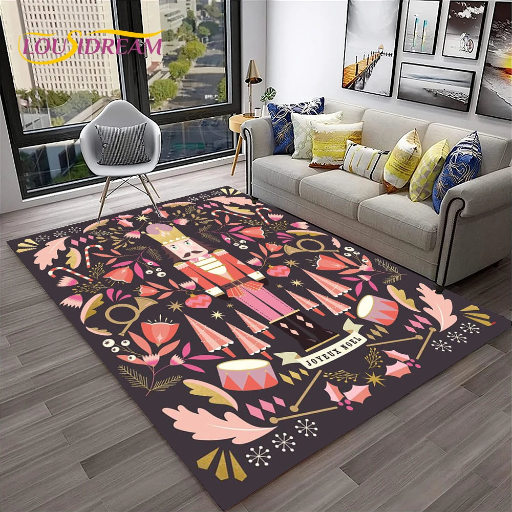 Nutcracker Christmas Cartoon Floor Rug