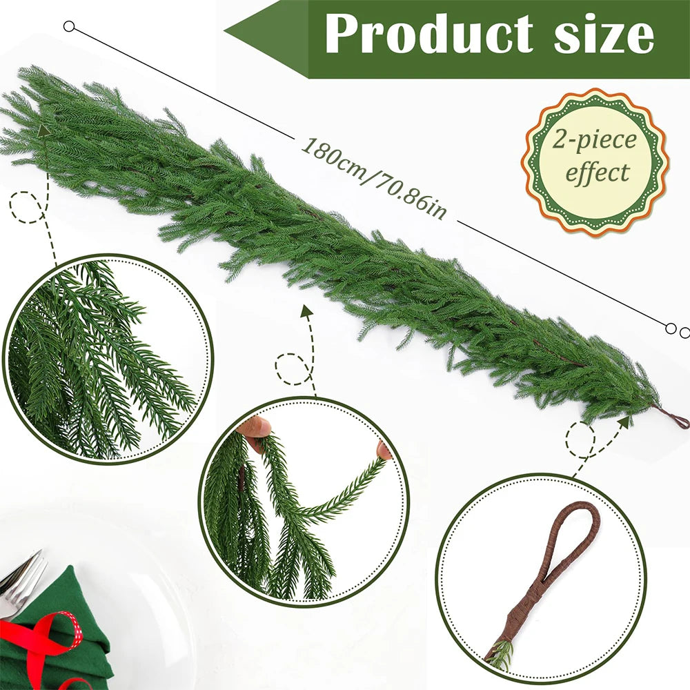 6FT Artificial Norfolk Pine Christmas Garlands
