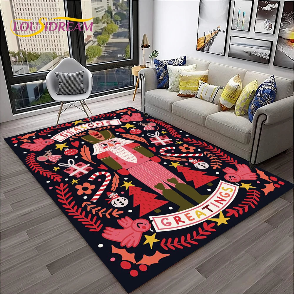 Nutcracker Christmas Cartoon Floor Rug