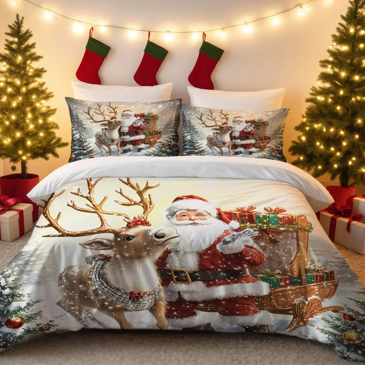 Santa Claus 3D Printed Bedding Set
