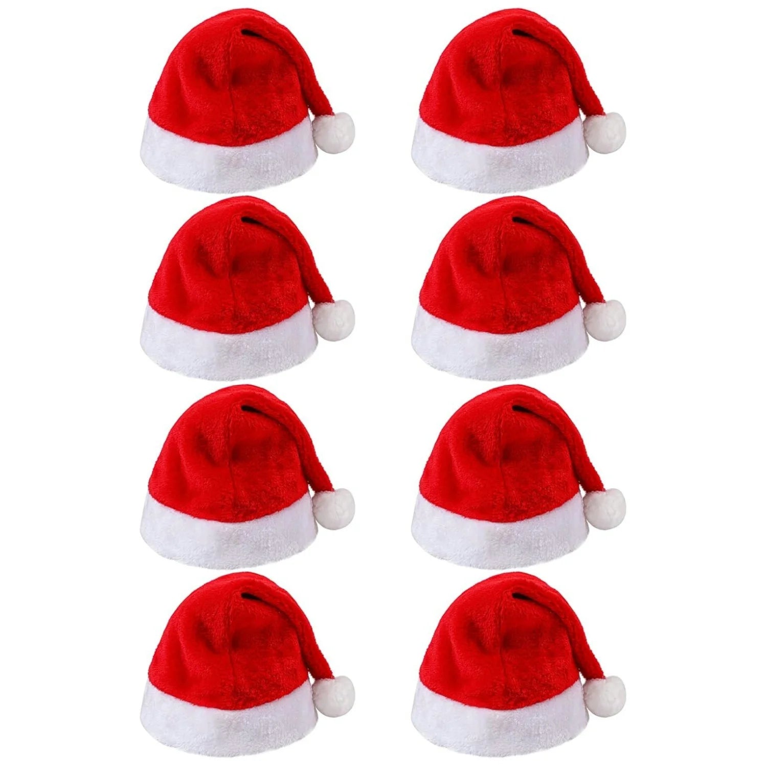 Fluffy Red Santa Hats for Adults